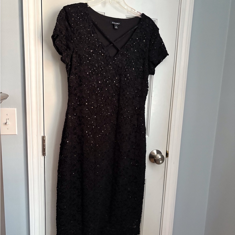 Black formal event dress with sequins. EUC!